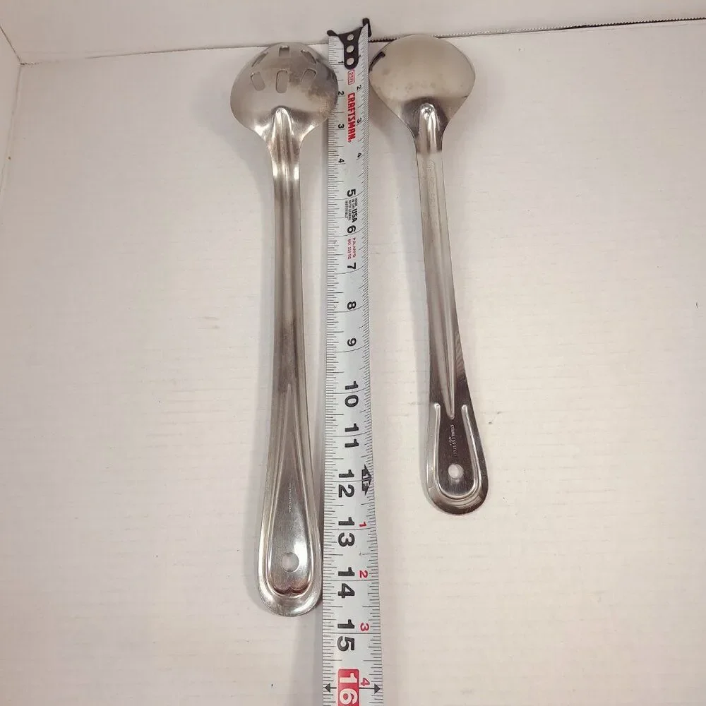 Vintage Stainless Steel spoons Gemco Polar Ware‎ Slotted Solid serving kitchen